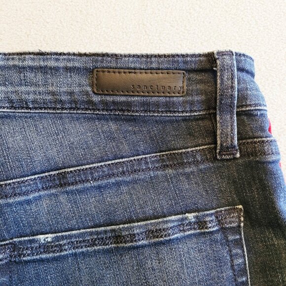 Sanctuary Jeans Size 32/14 Blue Modern Straight Crop High Rise Tuxedo Stripe - Picture 11 of 13